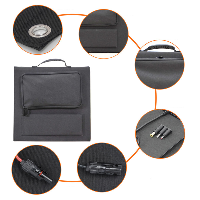 PaiduSolar Single crystal 60W solar folding bag Outdoor camping portable portable solar panel photovoltaic charging folding panel