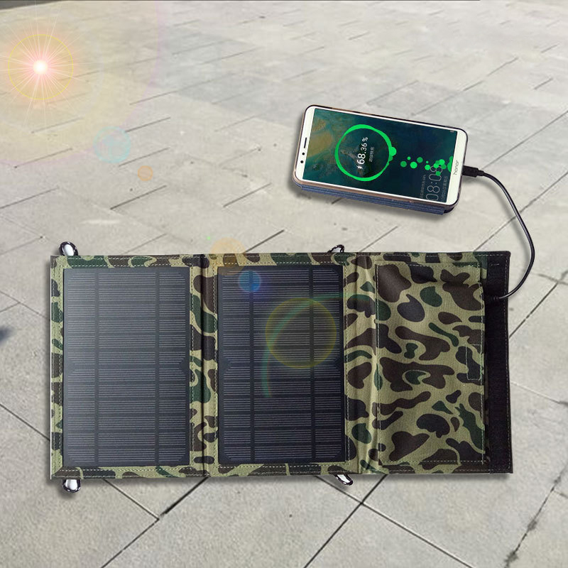 PaiduSolar Solar charging folding bag single crystal solar mobile phone folding charging treasure outdoor solar power charger 10W