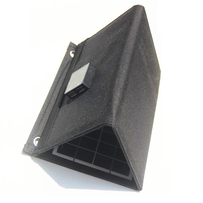 PaiduSolar  15W 5V Solar foldable bag charger Solar outdoor mobile power charging pad dual USB 12W