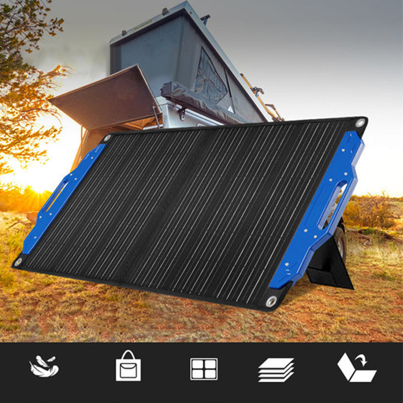 Outdoor camper single crystal 100W portable folding panel solar panel