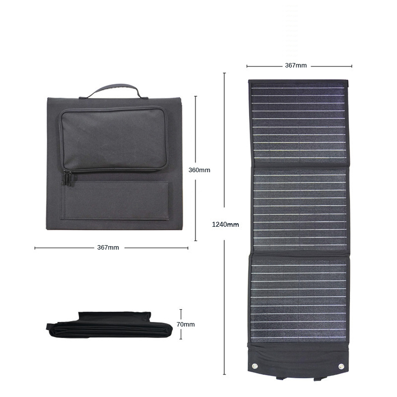 PaiduSolar Single crystal solar 60W photovoltaic panel outdoor camping portable portable folding charger